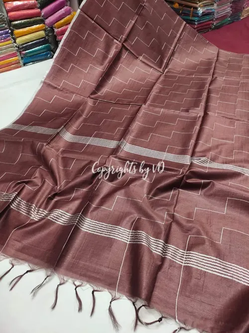 Kota Viscose Silk Saree with Dupion Silk Zig-Zag Weaving – Elegant Lightweight Designer Saree